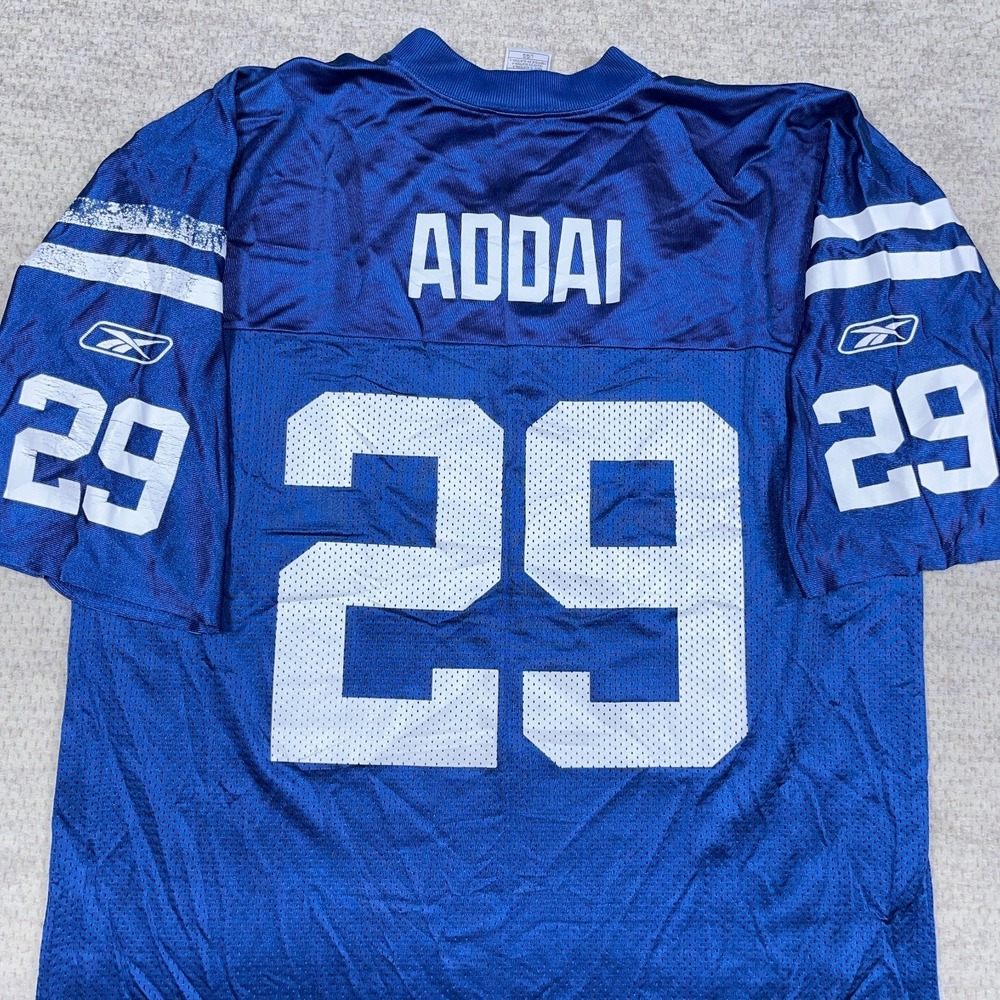 Vintage Indianapolis Colts Jersey Men Large Blue Joseph Addai Reebok Y2K Adult * - Picture 10 of 16